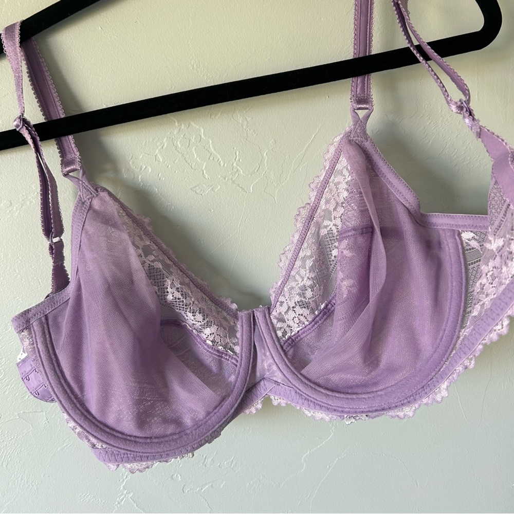 Wacoal Embrace Lace Underwire Bra Purple Size 36DD - Picture 9 of 11